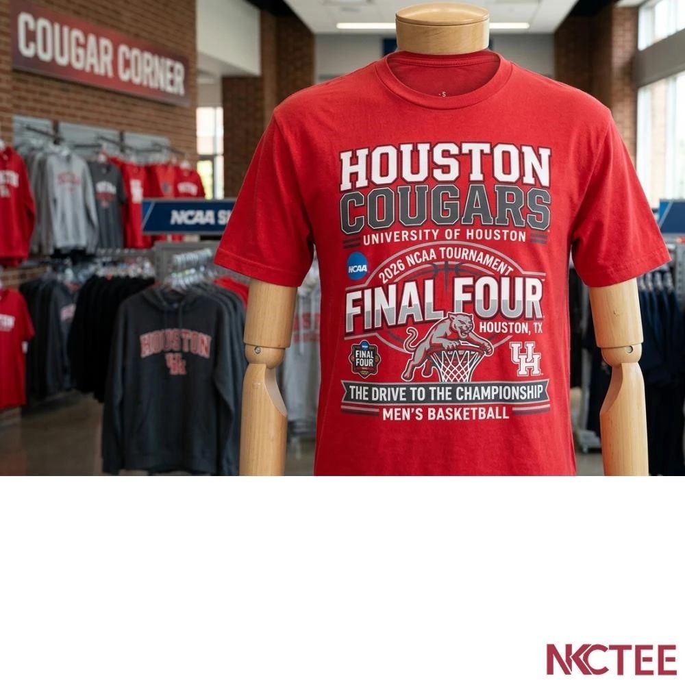 NKCtees 2026 NCAA Tournament Final Four Houston Cougars mens basketball shirt Unisex T-shirt, Sweatshirt, Hoodie, Long Sleeve Tee - T-Shirt, Sweatshirt, Hoodie