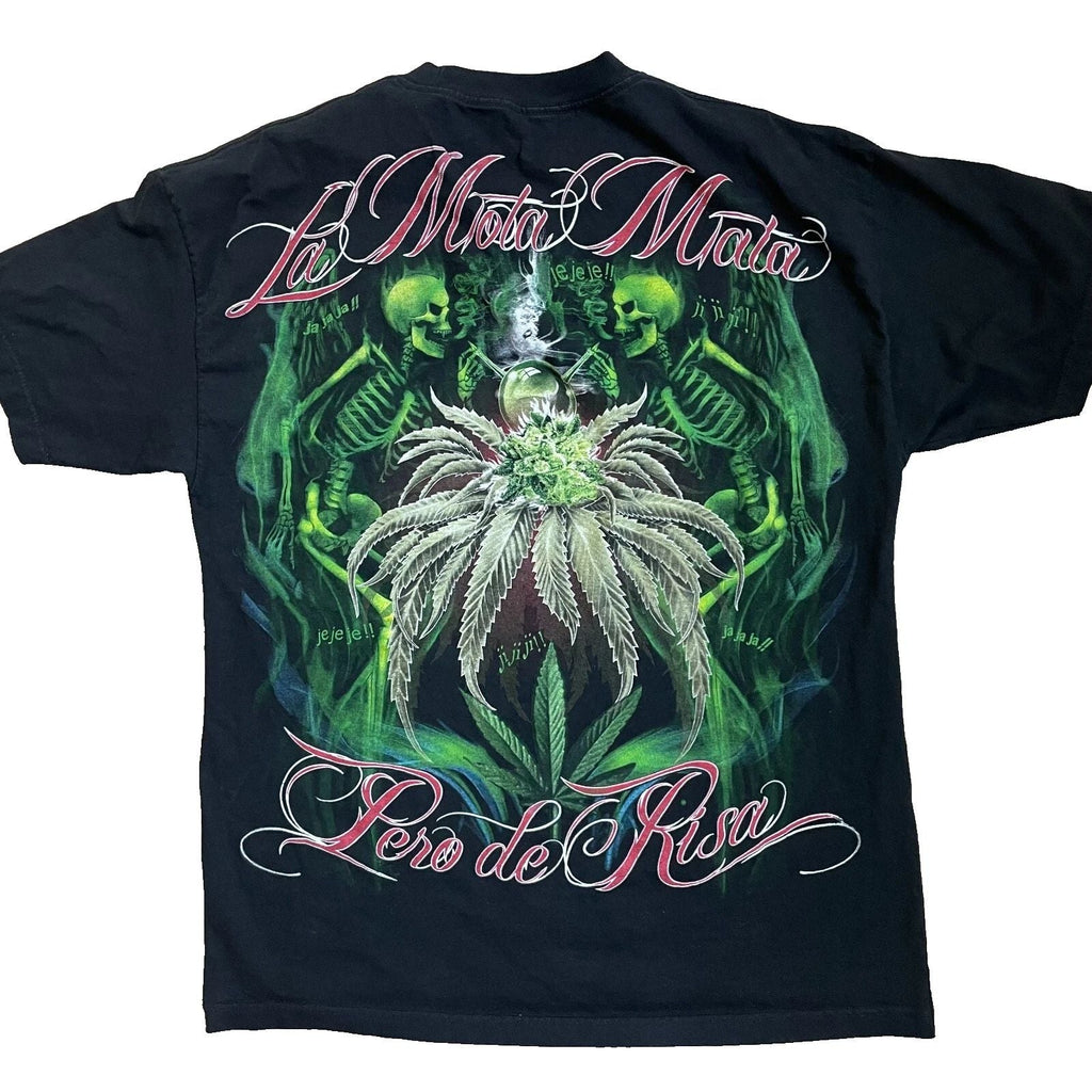 VTG La Mota Mata skeletons cannabis plant Tee XL Heavy Punk Grunge Heavy Metal Unisex T-shirt, Sweatshirt, Hoodie, Long Sleeve Tee - T-Shirt, Sweatshirt, Hoodie