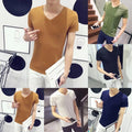 Mens V Neck Tee Loose Fit Tee Daily Wear Party Wear Short Sleeve Pullover Style Unisex T-shirt, Sweatshirt, Hoodie, Long Sleeve Tee - T-Shirt, Sweatshirt, Hoodie