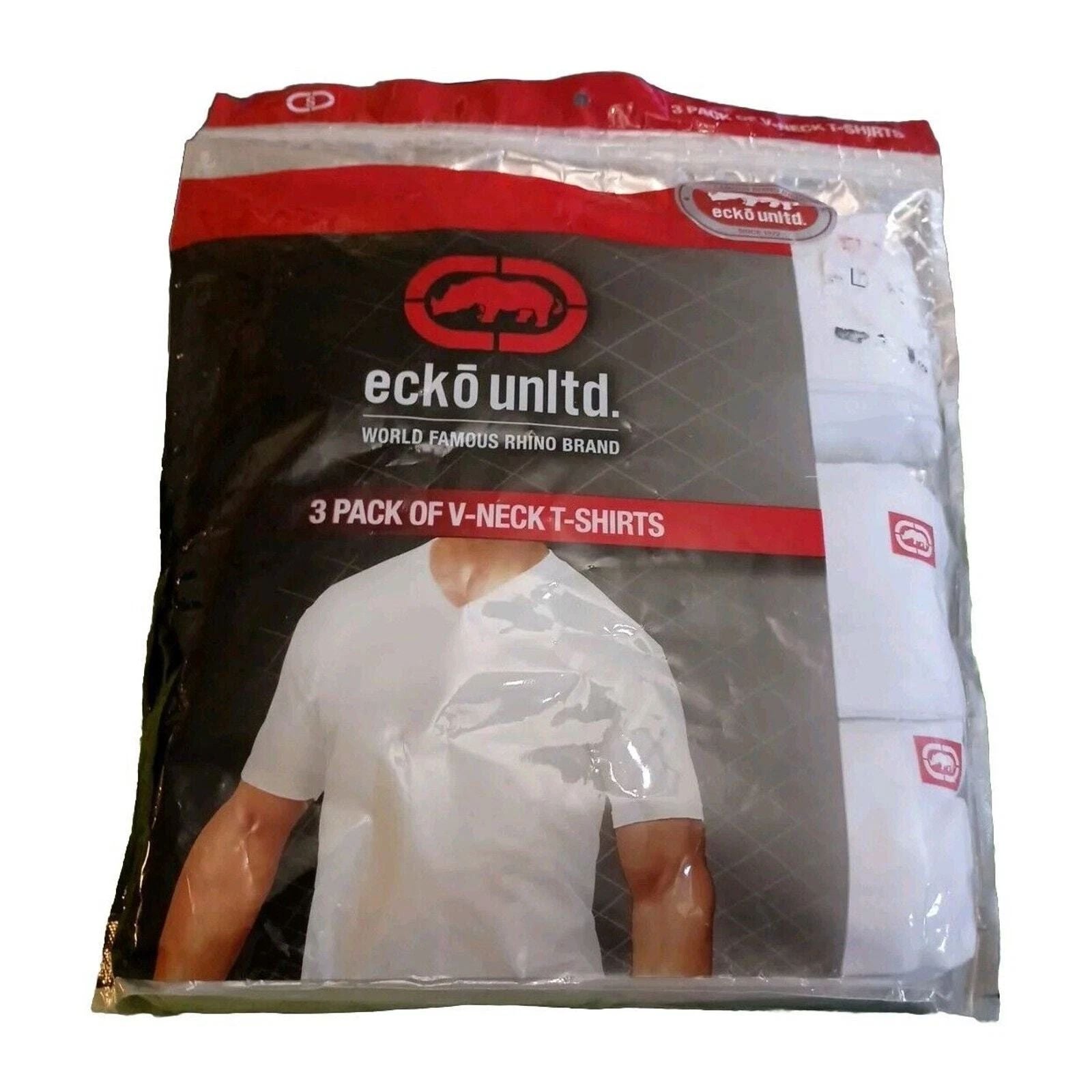 Ecko Unltd Men's 3-Pack T-Shirts V-Neck Undershirts White Cotton Blend SZ Small Unisex T-shirt, Sweatshirt, Hoodie, Long Sleeve Tee - T-Shirt, Sweatshirt, Hoodie