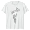 Simple Daffodil Line Art Minimalist T-Shirt Botanical Flower Mothers Day Gift Unisex T-shirt, Sweatshirt, Hoodie, Long Sleeve Tee - T-Shirt, Sweatshirt, Hoodie