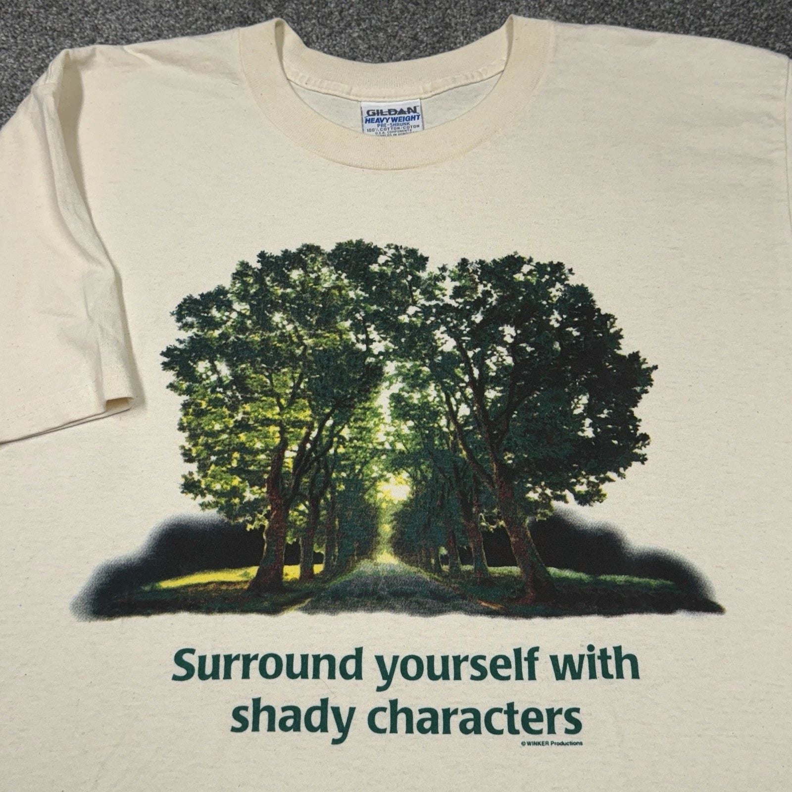 Vintage Trees Shirt Men XL White Beige 90s Nature Shady Characters Funny Hike Unisex T-shirt, Sweatshirt, Hoodie, Long Sleeve Tee - T-Shirt, Sweatshirt, Hoodie