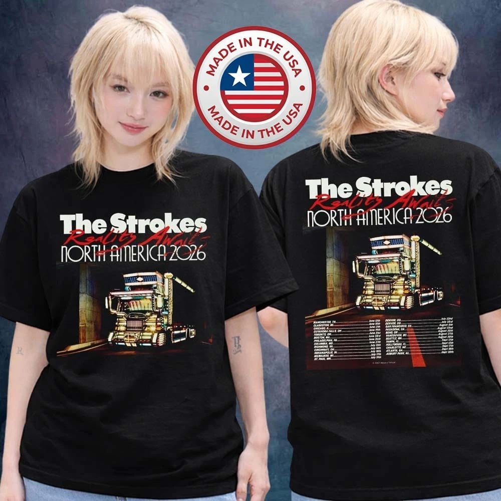 The Strokes Reality Awaits North America 2026 Tour Schedule T-Shirt Unisex T-shirt, Sweatshirt, Hoodie, Long Sleeve Tee - T-Shirt, Sweatshirt, Hoodie