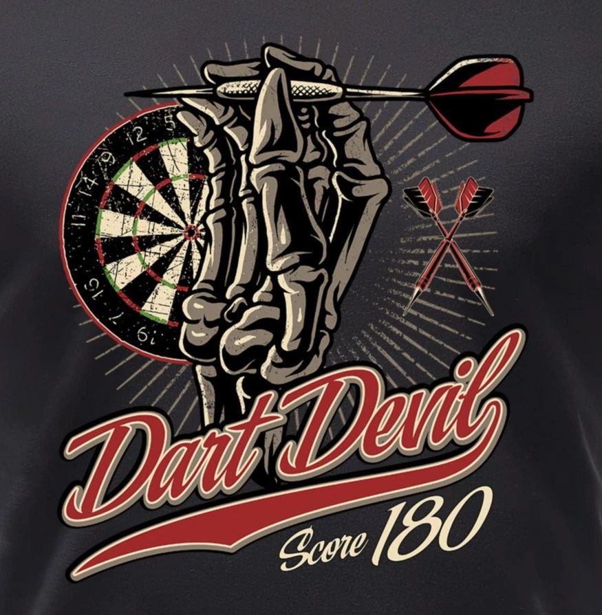 Mens T-Shirt Dart Devil 180 Funny Men Gifts Dart Shirt Sayings Shirts Unisex T-shirt, Sweatshirt, Hoodie, Long Sleeve Tee - T-Shirt, Sweatshirt, Hoodie