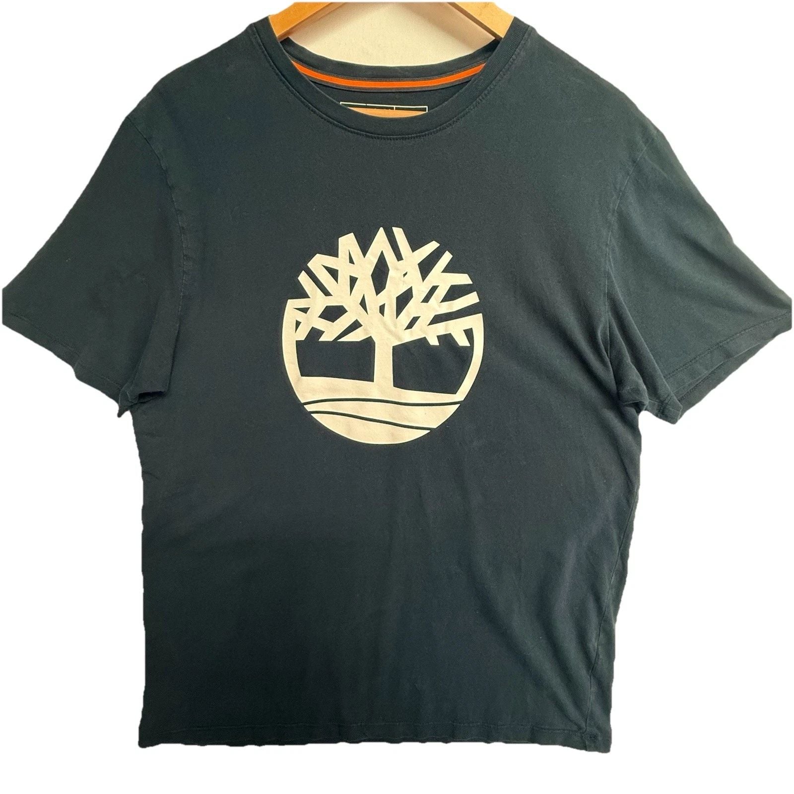 Timberland Logo T Shirt Mens Large Blue Organic Cotton Graphic Tee Unisex T-shirt, Sweatshirt, Hoodie, Long Sleeve Tee - T-Shirt, Sweatshirt, Hoodie