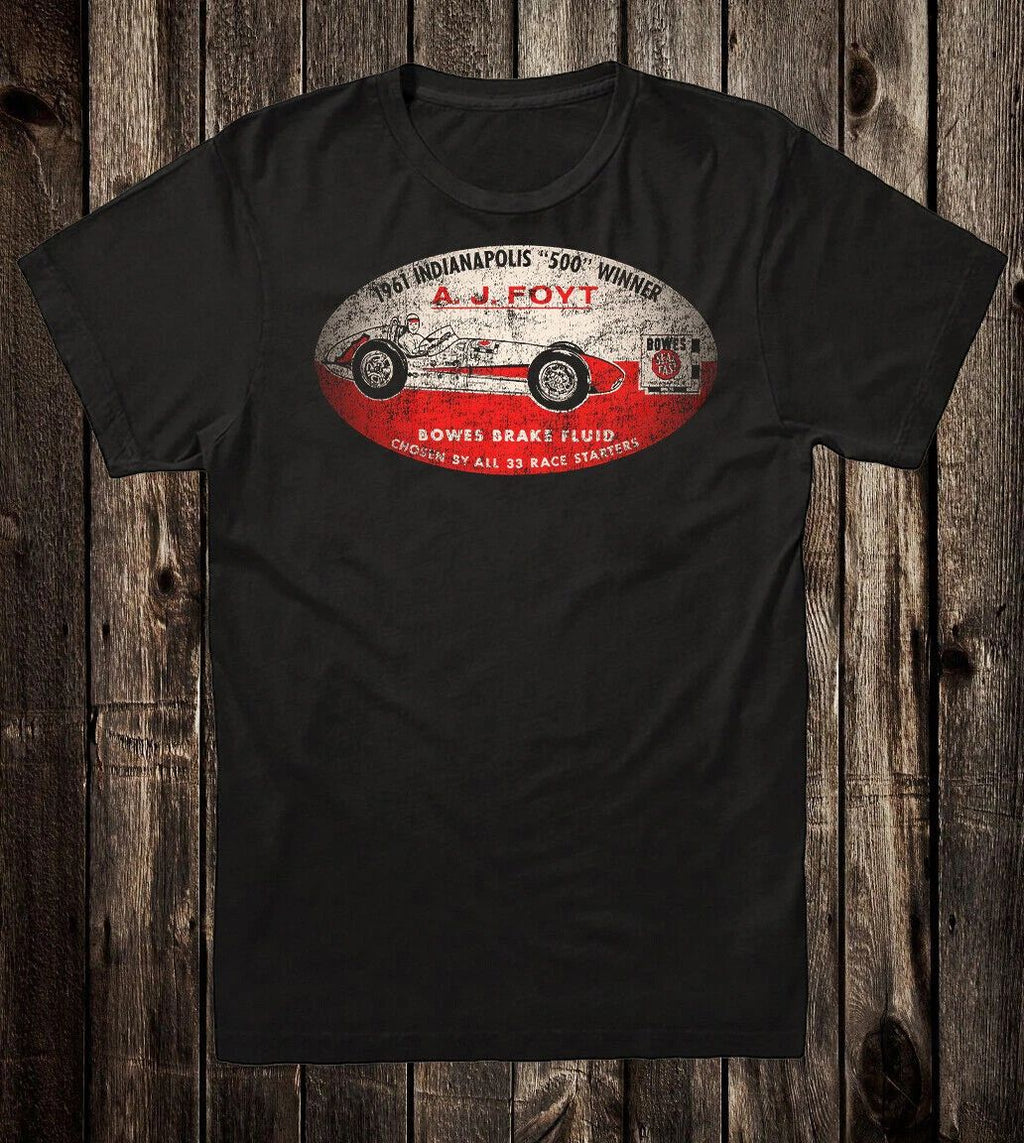 Retro Hot Rod Tee T Shirt 100% Cotton Speed Shop Indy 500 AJ A.J. Foyt 1961 Unisex T-shirt, Sweatshirt, Hoodie, Long Sleeve Tee - T-Shirt, Sweatshirt, Hoodie