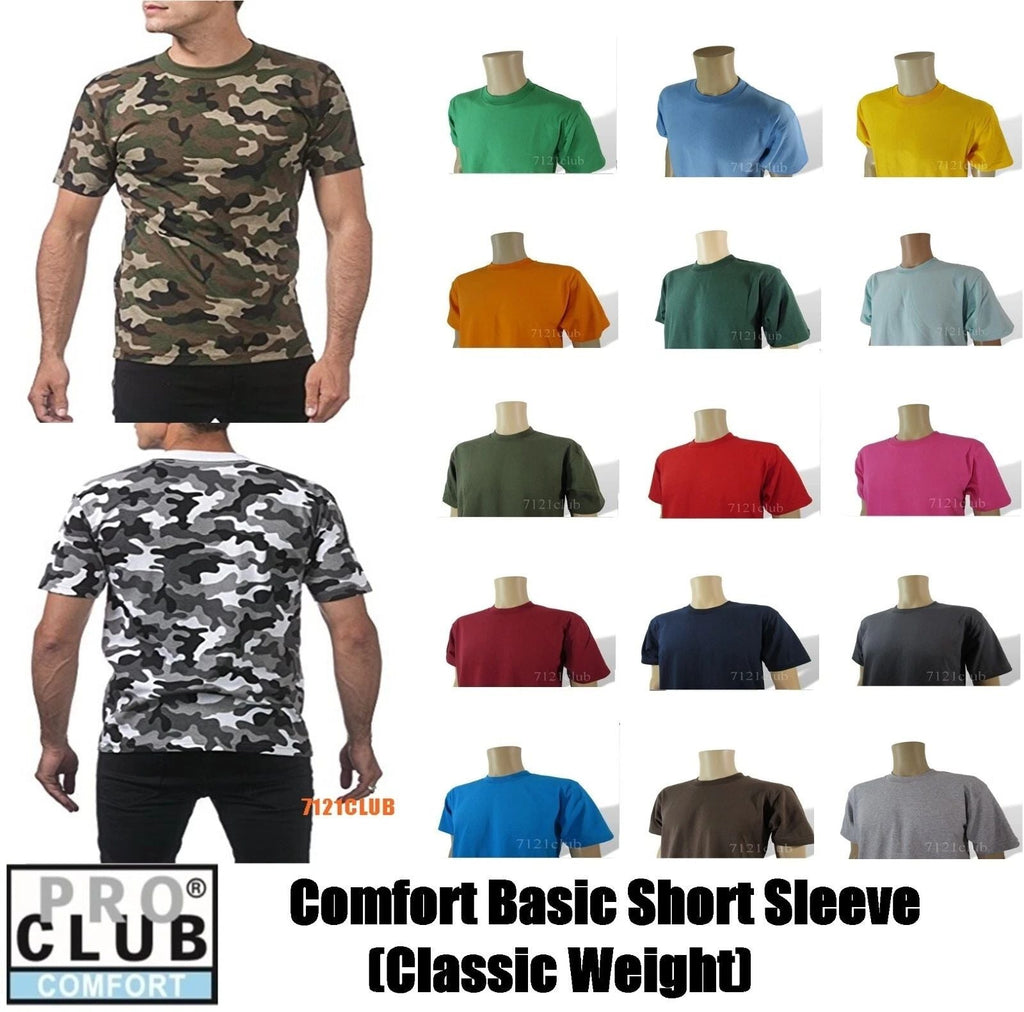 PRO CLUB COMFORT T SHIRT PROCLUB MENS PLAIN CREWNECK SHORT SLEEVE CAMO TEE S-7XL Unisex T-shirt, Sweatshirt, Hoodie, Long Sleeve Tee - T-Shirt, Sweatshirt, Hoodie