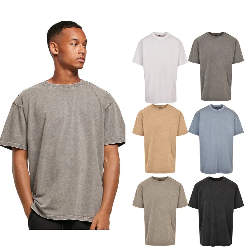 Build Your Brand Acid washed heavy oversized tee - Round neck, Set-in sleeve Unisex T-shirt, Sweatshirt, Hoodie, Long Sleeve Tee - T-Shirt, Sweatshirt, Hoodie