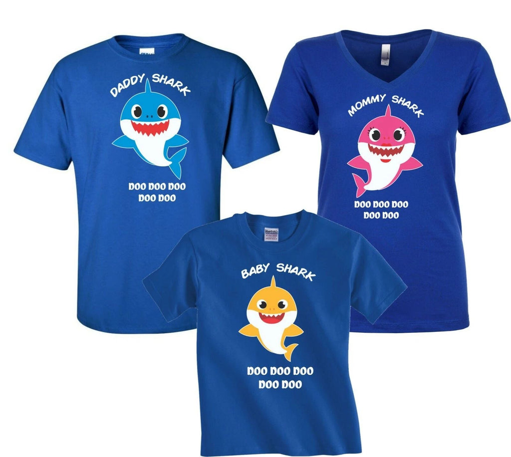 Baby Shark  Mommy Daddy Party Family Shark birthday boy girl T-Shirts Unisex T-shirt, Sweatshirt, Hoodie, Long Sleeve Tee - T-Shirt, Sweatshirt, Hoodie