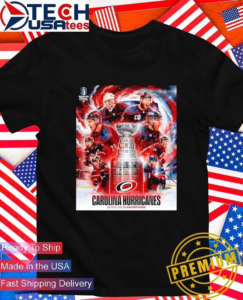 Carolina Hurricanes Hockey 2025-2026 Stanley Cup Champions poster shirt Unisex T-shirt, Sweatshirt, Hoodie, Long Sleeve Tee - T-Shirt, Sweatshirt, Hoodie