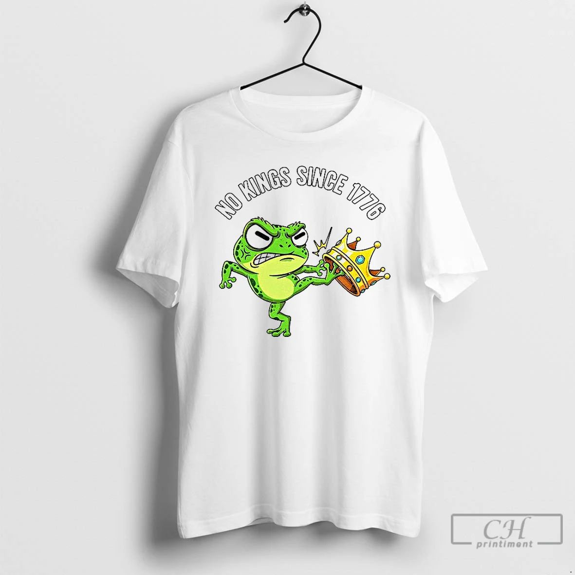 Classic Patriotic Frog No Kings Since 1776 American Independence T Shirts Unisex T-shirt, Sweatshirt, Hoodie, Long Sleeve Tee - T-Shirt, Sweatshirt, Hoodie