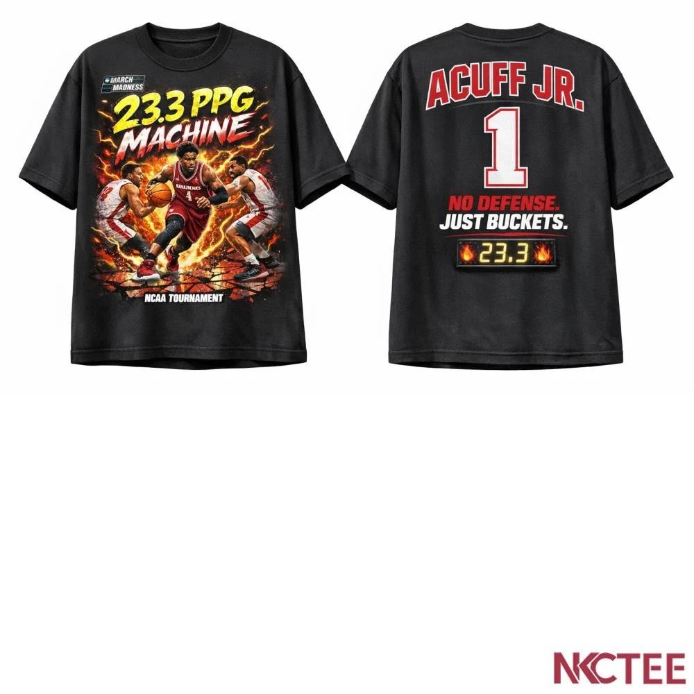 NKCtees Darius Acuff Jr Arkansas 23.3 PPG NCAA Tournament 2026 Graphic T-Shirt  Acuff Takeover Edition - T-Shirt, Sweatshirt, Hoodie
