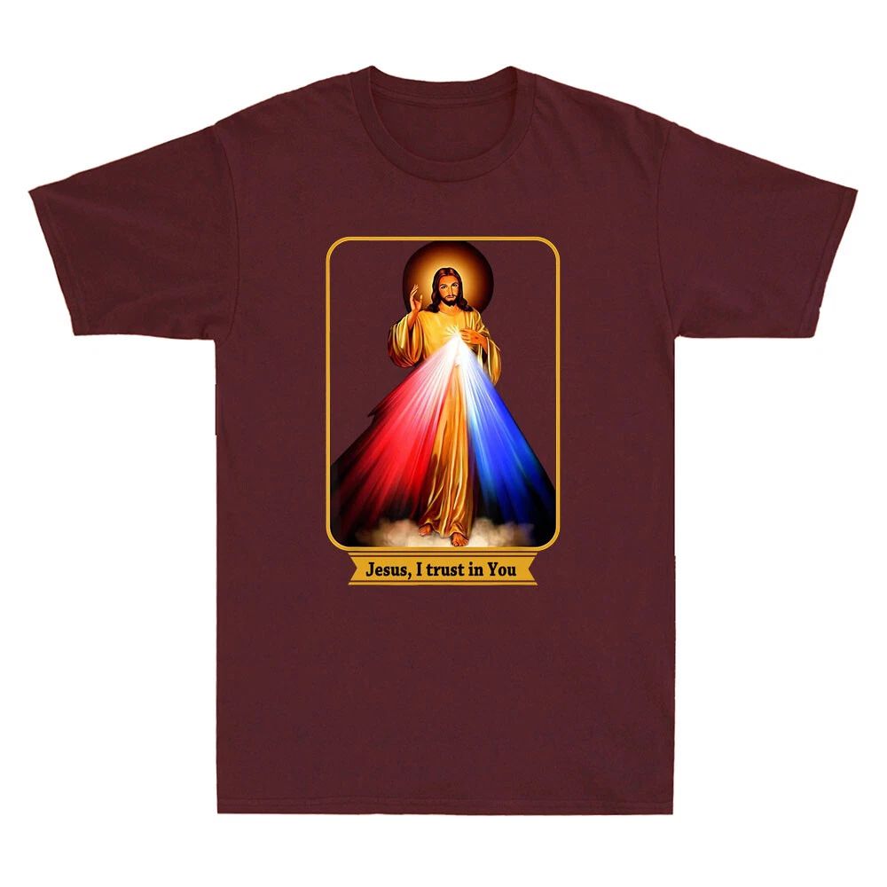 Jesus I Trust In You Divine Mercy Catholic Funny Jesus Meme Quote Men's T-Shirt Unisex T-shirt, Sweatshirt, Hoodie, Long Sleeve Tee - T-Shirt, Sweatshirt, Hoodie