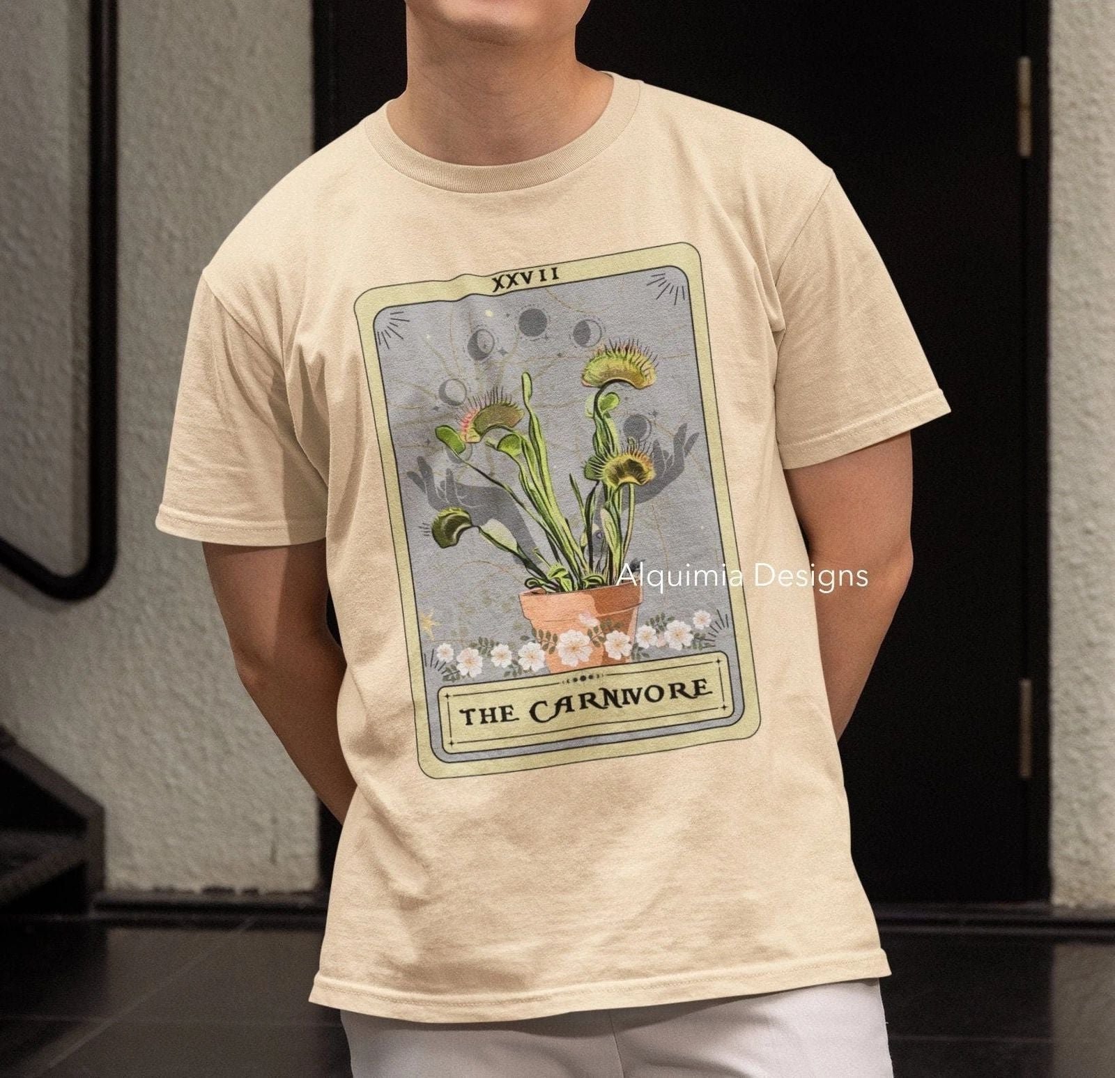The Carnivore Tarot Card Shirt, Carnivorous Plant Venus Flytrap Unisex T-shirt, Sweatshirt, Hoodie, Long Sleeve Tee - T-Shirt, Sweatshirt, Hoodie