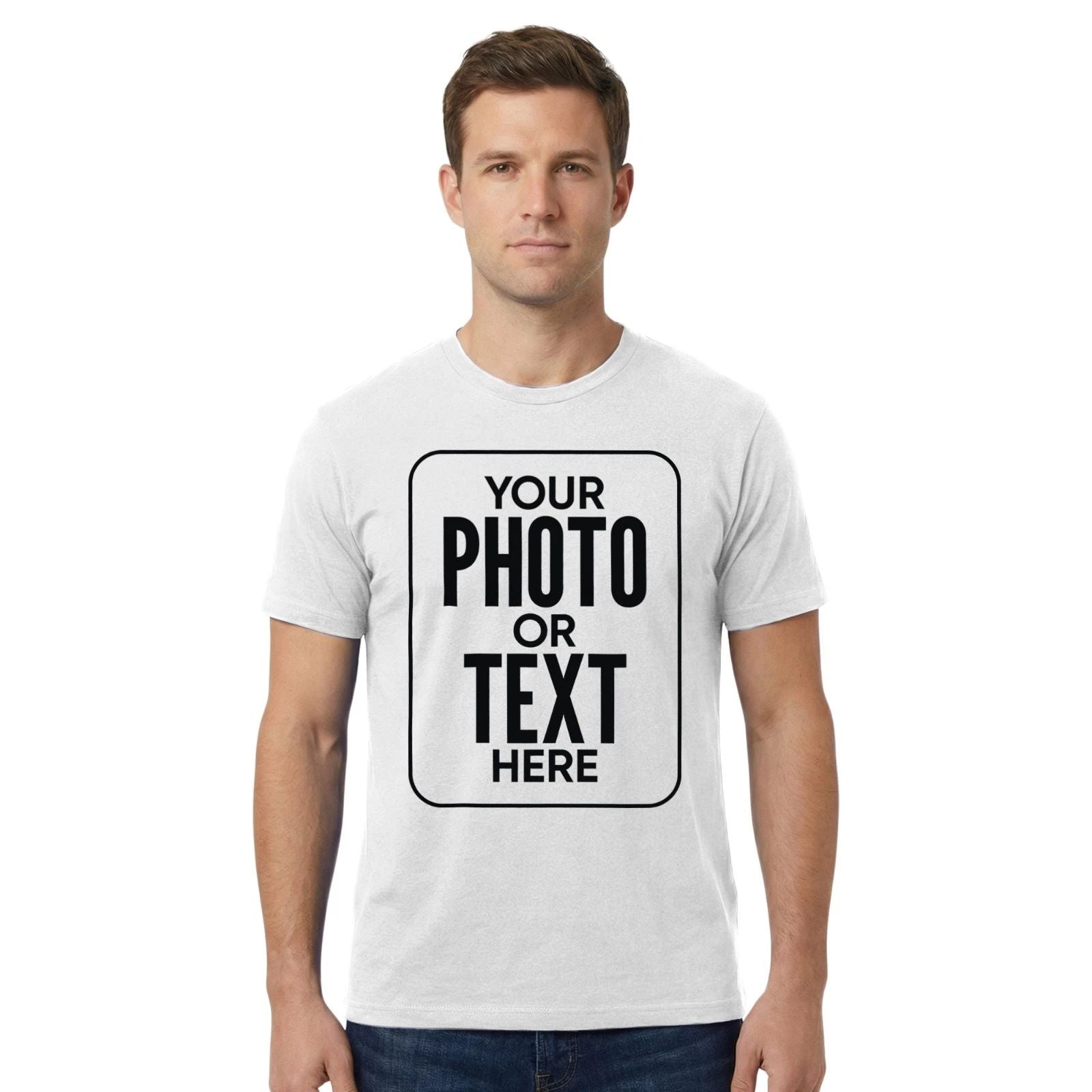 Personalised T-Shirt  Custom Name, Text & Logo | Mens Organic Cotton Tee Unisex T-shirt, Sweatshirt, Hoodie, Long Sleeve Tee - T-Shirt, Sweatshirt, Hoodie