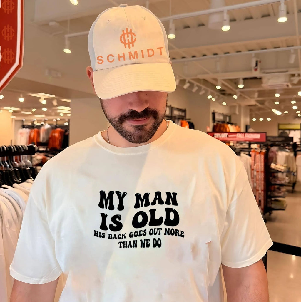 My man is old his back goes out more than we do shirt Unisex T-shirt, Sweatshirt, Hoodie, Long Sleeve Tee - T-Shirt, Sweatshirt, Hoodie