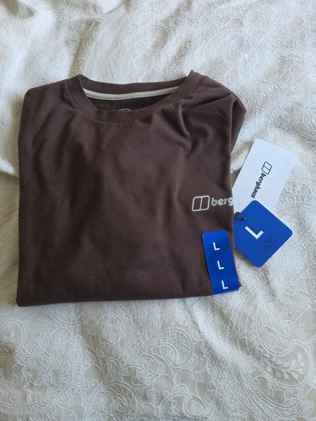 Berghaus Rrp 32 New Unworn Men's long Sleeve Organic T-shirt Size L in Brown Unisex T-shirt, Sweatshirt, Hoodie, Long Sleeve Tee - T-Shirt, Sweatshirt, Hoodie