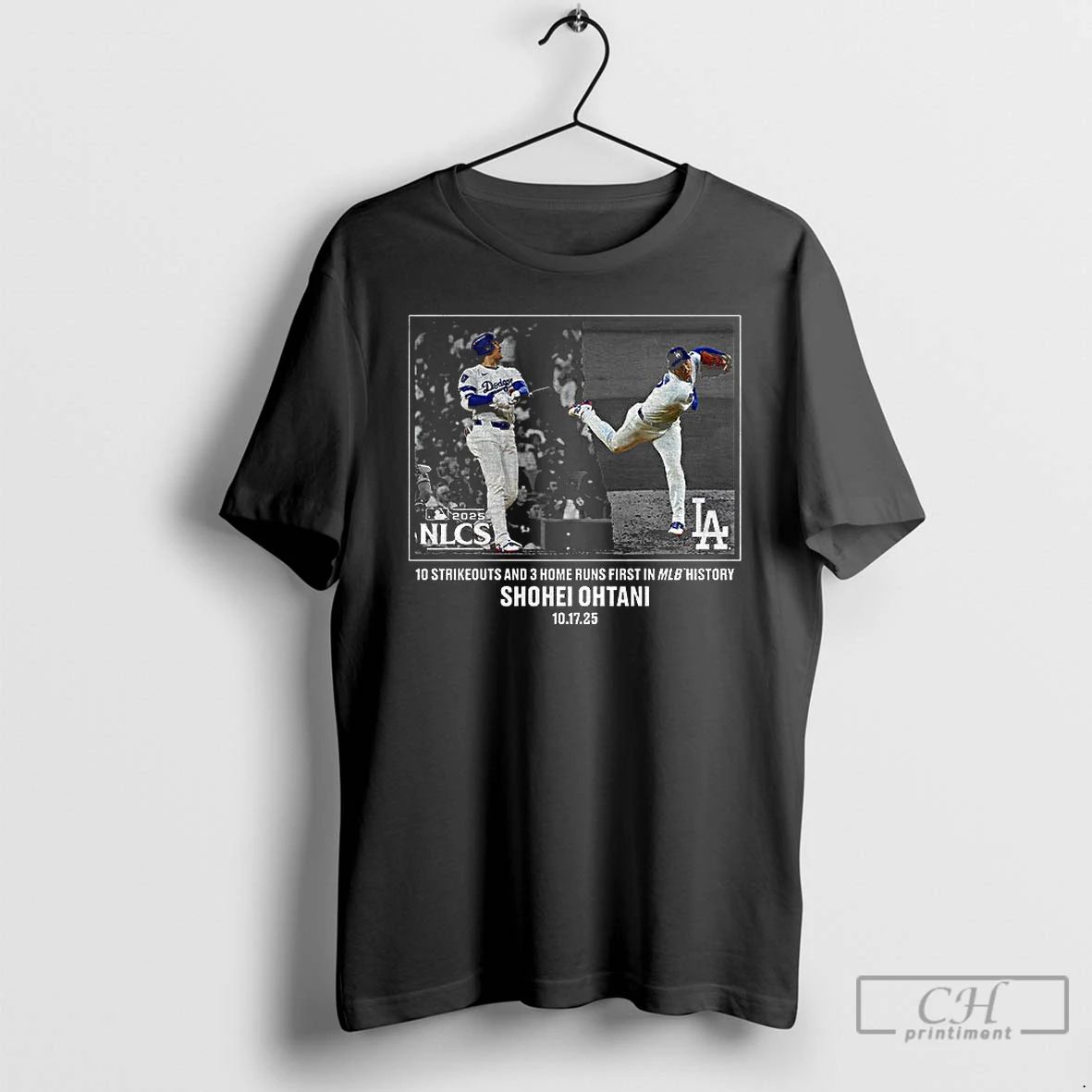 Classic Shohei Ohtani Dodgers 2025 Mlb Postseason Moment 10 Strikeouts 3 Home Runs T Shirts - T-Shirt, Sweatshirt, Hoodie