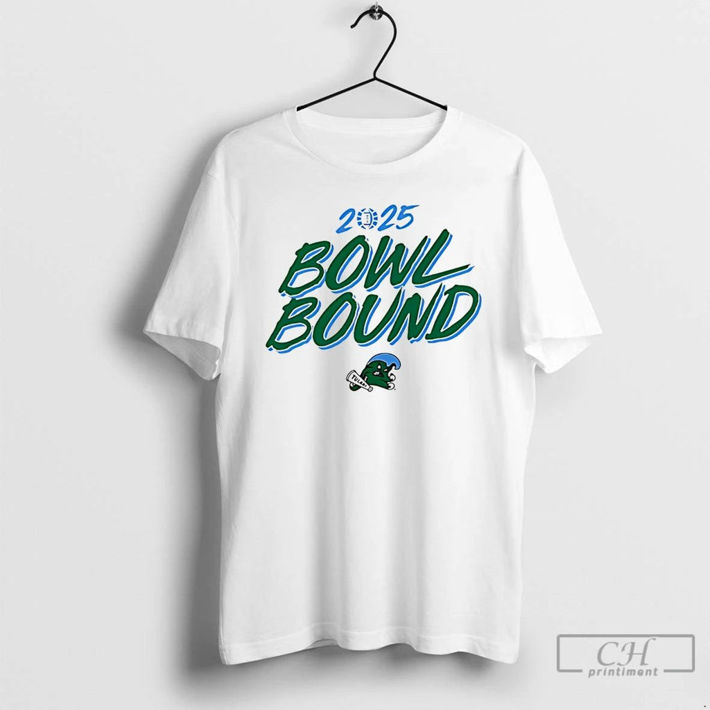 Classic 2025 Bowl Bound Tulane Football T Shirts Unisex T-shirt, Sweatshirt, Hoodie, Long Sleeve Tee - T-Shirt, Sweatshirt, Hoodie