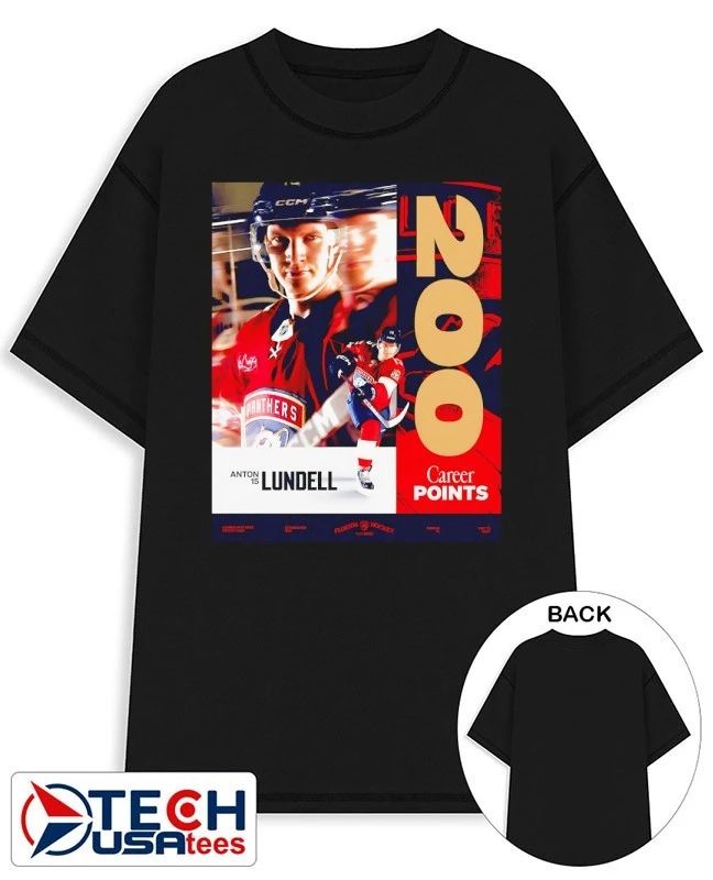 Anton Lundell Florida Panthers 200 Career Points shirt Unisex T-shirt, Sweatshirt, Hoodie, Long Sleeve Tee - T-Shirt, Sweatshirt, Hoodie