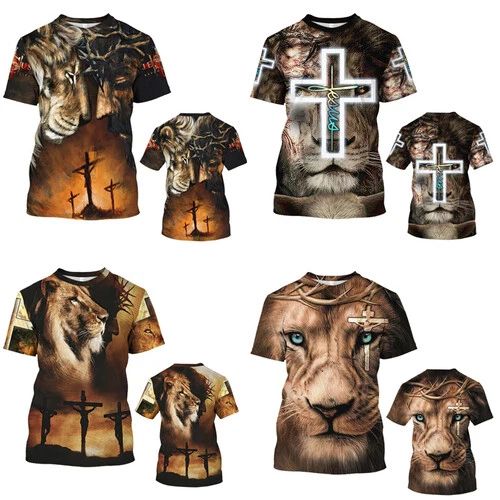 Jesus Lion Street Harajuku 3D printed T-shirt men's women fashion Casual Tops Unisex T-shirt, Sweatshirt, Hoodie, Long Sleeve Tee - T-Shirt, Sweatshirt, Hoodie
