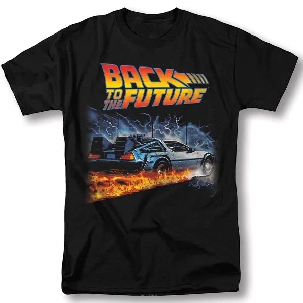 Back To The Future Delorean 80s Sci-Fi,Vtg Retro Movie Poster Graphic Tee Unisex Unisex T-shirt, Sweatshirt, Hoodie, Long Sleeve Tee - T-Shirt, Sweatshirt, Hoodie