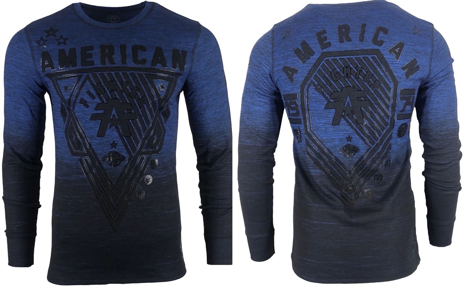 AMERICAN FIGHTER Men's T-Shirt Thermal Shirt GOODWELL Blue Biker MMA Unisex T-shirt, Sweatshirt, Hoodie, Long Sleeve Tee - T-Shirt, Sweatshirt, Hoodie