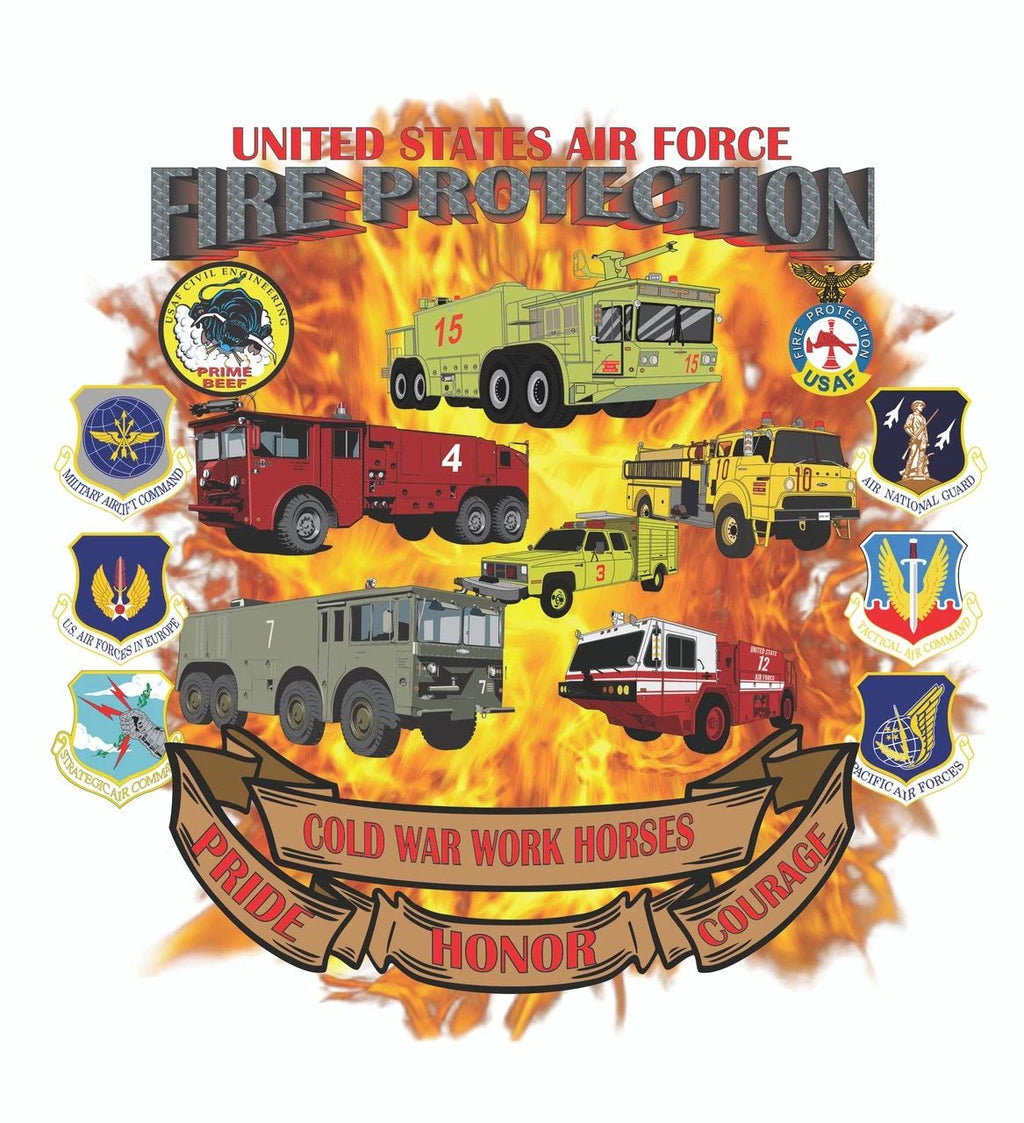 USAF Fire Protection Cold War  Shirt Unisex T-shirt, Sweatshirt, Hoodie, Long Sleeve Tee - T-Shirt, Sweatshirt, Hoodie