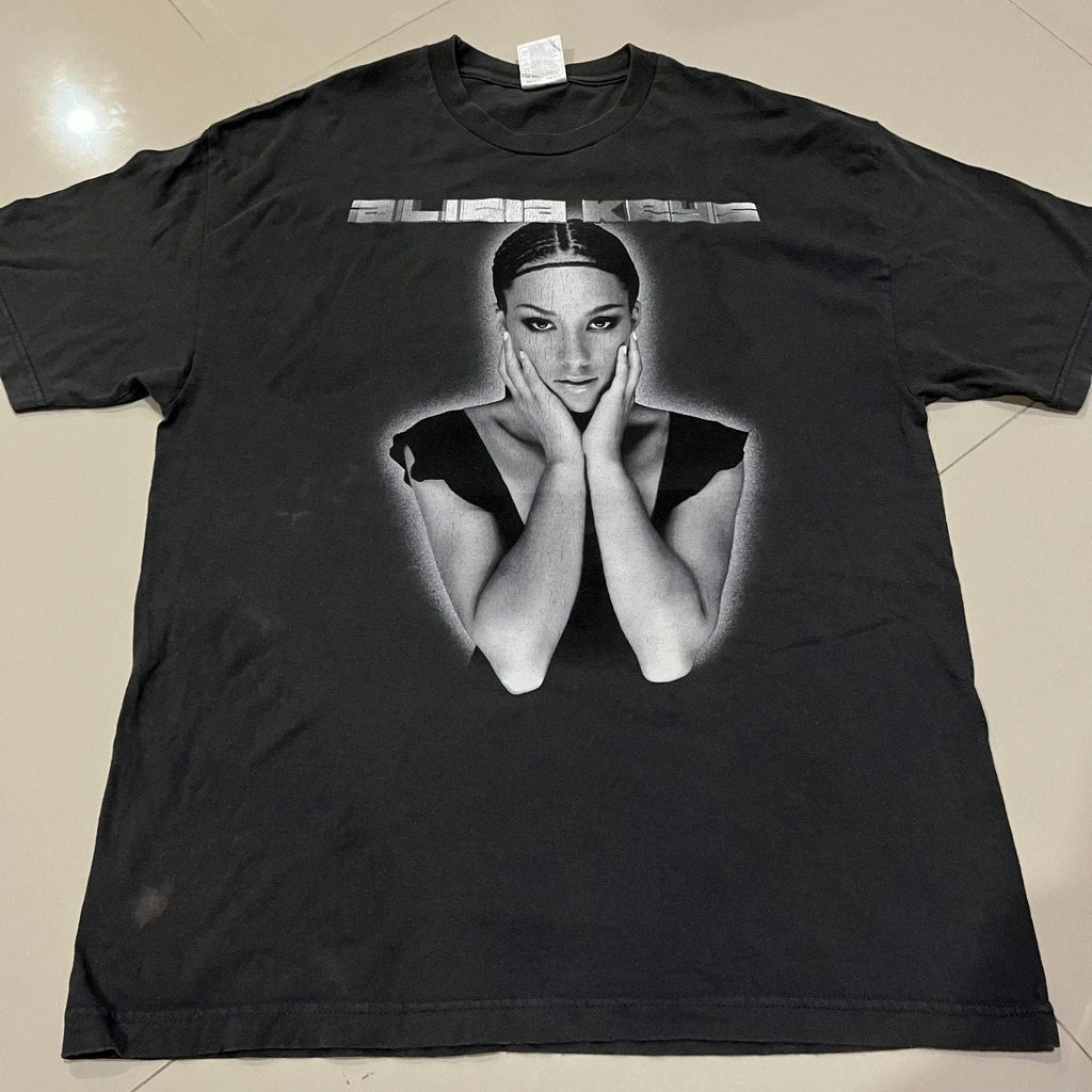Vintage 2002 Alicia Keys Tour Shirt Rap Tee Black Size XL Unisex T-shirt, Sweatshirt, Hoodie, Long Sleeve Tee - T-Shirt, Sweatshirt, Hoodie