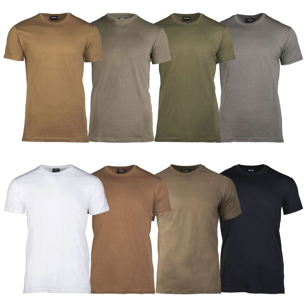 Mil-Tec US Style Cotton T-Shirt Crew Neck Relaxed Fit Breathable Lightweight Unisex T-shirt, Sweatshirt, Hoodie, Long Sleeve Tee - T-Shirt, Sweatshirt, Hoodie