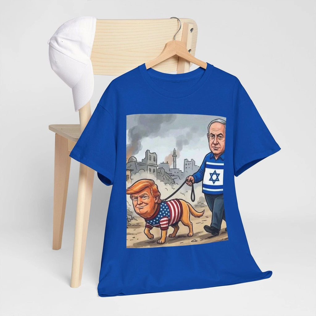 Anti Donald Trump Netanyahu Dog Walk Tee Political Satire T-Shirt Unisex Shirt ! Unisex T-shirt, Sweatshirt, Hoodie, Long Sleeve Tee - T-Shirt, Sweatshirt, Hoodie