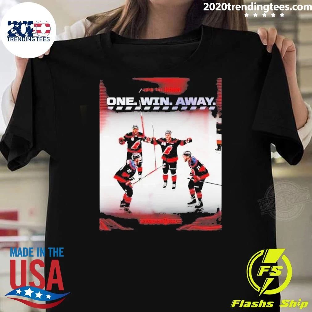 Carolina Hurricanes Sound The Siren One Win Away 2026 Tee Shirt Unisex T-shirt, Sweatshirt, Hoodie, Long Sleeve Tee - T-Shirt, Sweatshirt, Hoodie