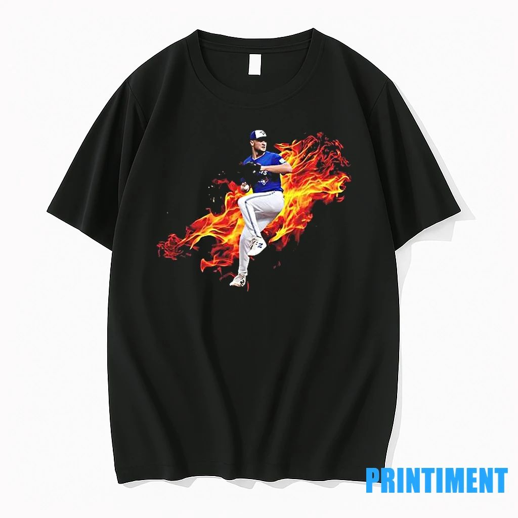 Toronto Blue Jays Trey Yesavage On Fire Tshirts Sweater Unisex T-shirt, Sweatshirt, Hoodie, Long Sleeve Tee - T-Shirt, Sweatshirt, Hoodie