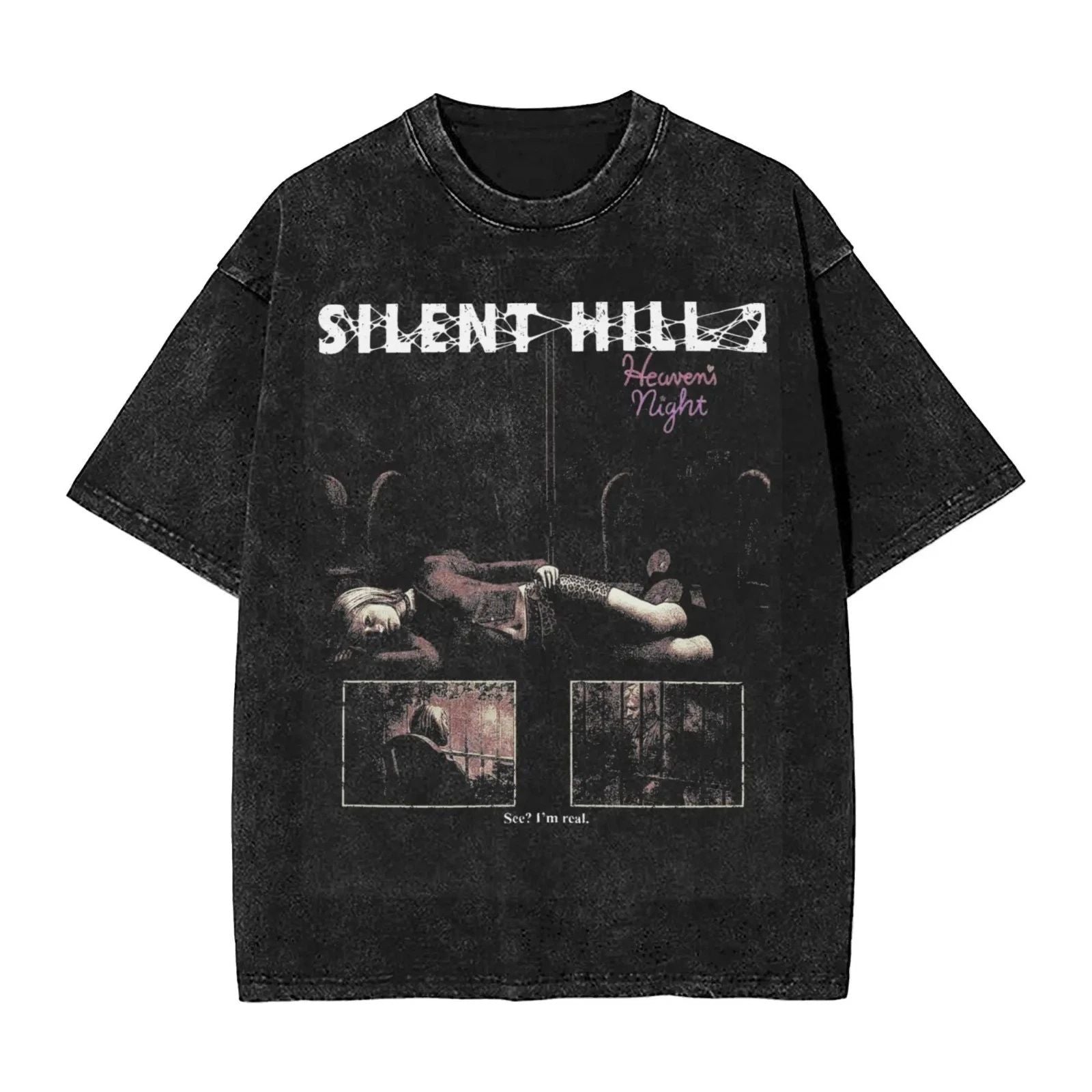 Silent Hill Heavens Night T-Shirt Vintage Washed Horror Game Retro Streetwear Unisex T-shirt, Sweatshirt, Hoodie, Long Sleeve Tee - T-Shirt, Sweatshirt, Hoodie