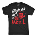 Mens Funny T Shirts High As Hell Sarcastic Devil 420 Graphic Novelty Tee for Men Unisex T-shirt, Sweatshirt, Hoodie, Long Sleeve Tee - T-Shirt, Sweatshirt, Hoodie