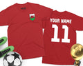 Personalised Wales Football T-shirt Custom Name Text Number Footballer Gift Top Unisex T-shirt, Sweatshirt, Hoodie, Long Sleeve Tee - T-Shirt, Sweatshirt, Hoodie
