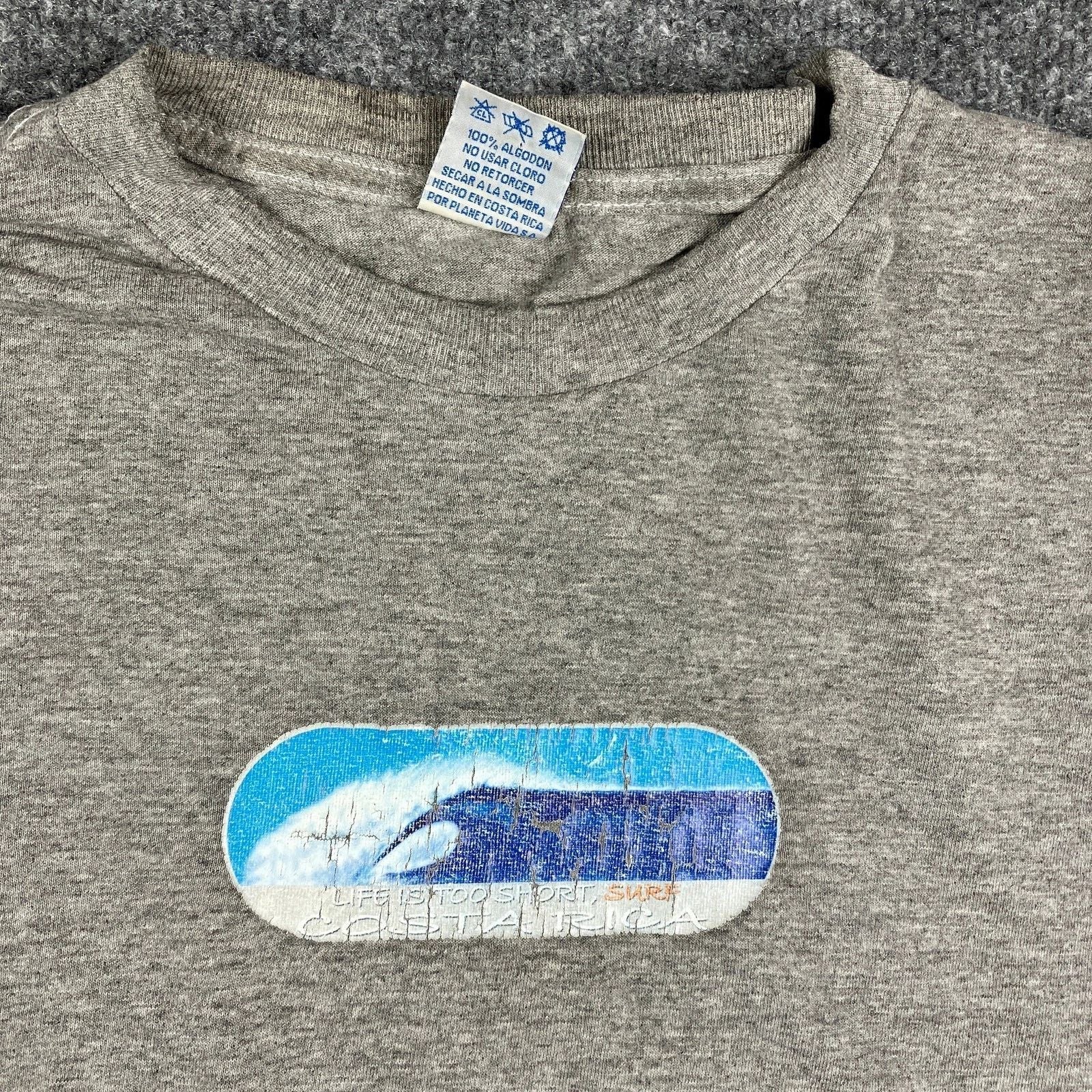 Planeta Vida T-Shirt Mens Large Gray Surf Ocean Wave Graphic Tee Casual Beach Unisex T-shirt, Sweatshirt, Hoodie, Long Sleeve Tee - T-Shirt, Sweatshirt, Hoodie