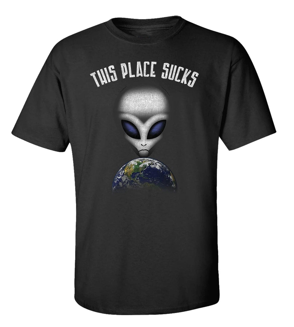 Funny This Place Sucks Adult Short Sleeve Tee Shirt Black Unisex T-shirt, Sweatshirt, Hoodie, Long Sleeve Tee - T-Shirt, Sweatshirt, Hoodie