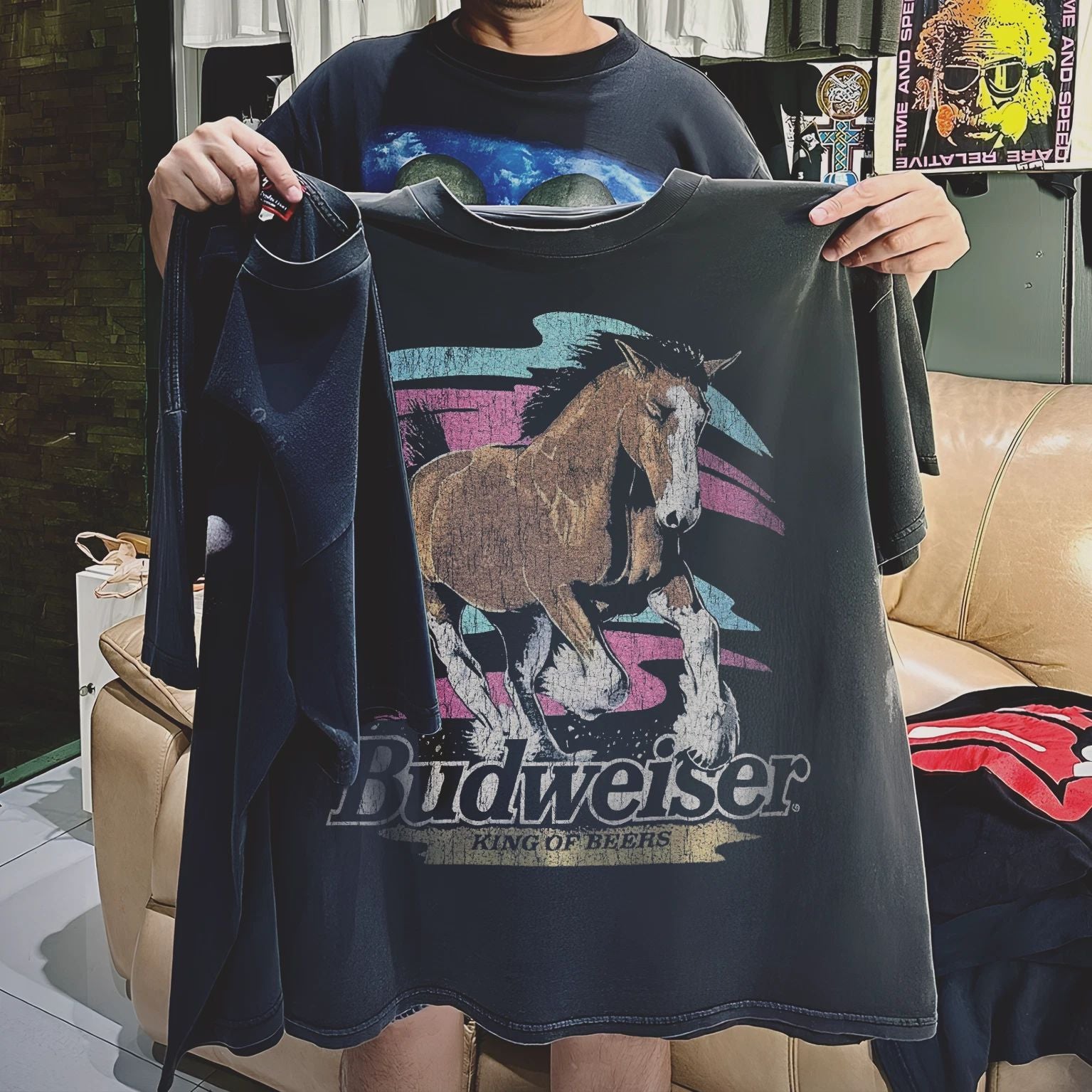 99 Stallion Washed T-Shirt Black L Unisex T-shirt, Sweatshirt, Hoodie, Long Sleeve Tee - T-Shirt, Sweatshirt, Hoodie