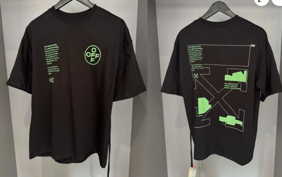 Off-White Black Green Mens T-Shirt Streetwear Logo Graphic Tee Reprint S-5XL Unisex T-shirt, Sweatshirt, Hoodie, Long Sleeve Tee - T-Shirt, Sweatshirt, Hoodie