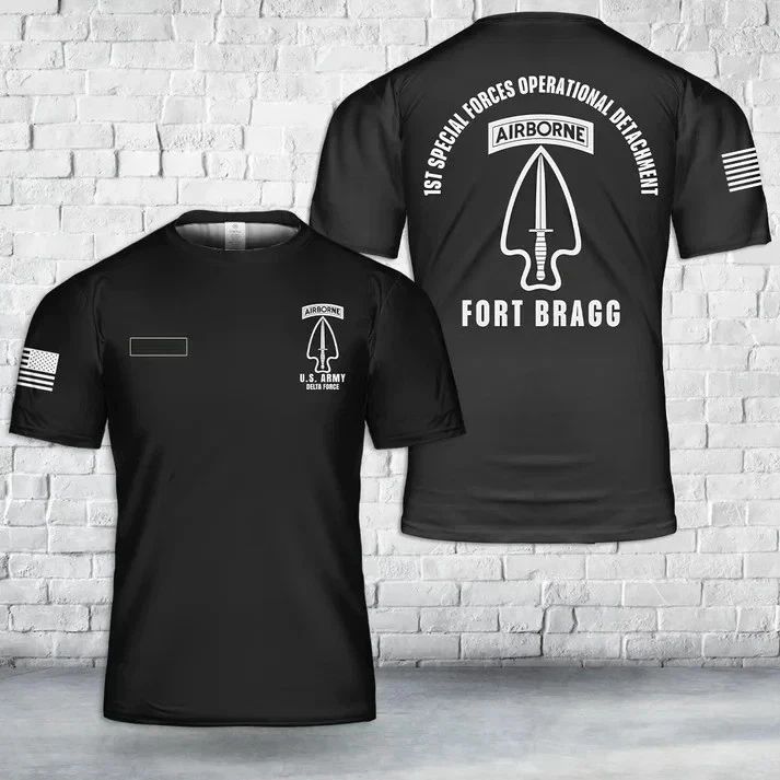 Custom Name US Army Delta Force 1st SFOD-D Airborne T-Shirt 3D Unisex T-shirt, Sweatshirt, Hoodie, Long Sleeve Tee - T-Shirt, Sweatshirt, Hoodie