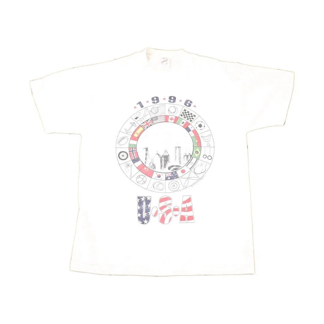 Vintage 1996 USA Sportswear Souvenir Travel T-Shirt Men's L Unisex T-shirt, Sweatshirt, Hoodie, Long Sleeve Tee - T-Shirt, Sweatshirt, Hoodie