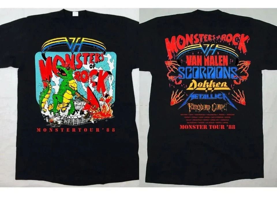 Monsters of Rock Tour 1988 T-shirt, Monster Rock Tour '88 Shirt Unisex T-shirt, Sweatshirt, Hoodie, Long Sleeve Tee - T-Shirt, Sweatshirt, Hoodie