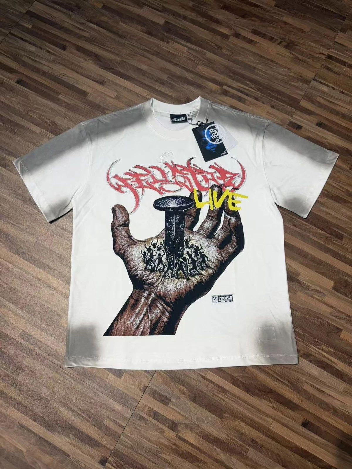 26SS Hell Studios star Palm nail small person Mens trendy short sleeved T-shirt Unisex T-shirt, Sweatshirt, Hoodie, Long Sleeve Tee - T-Shirt, Sweatshirt, Hoodie