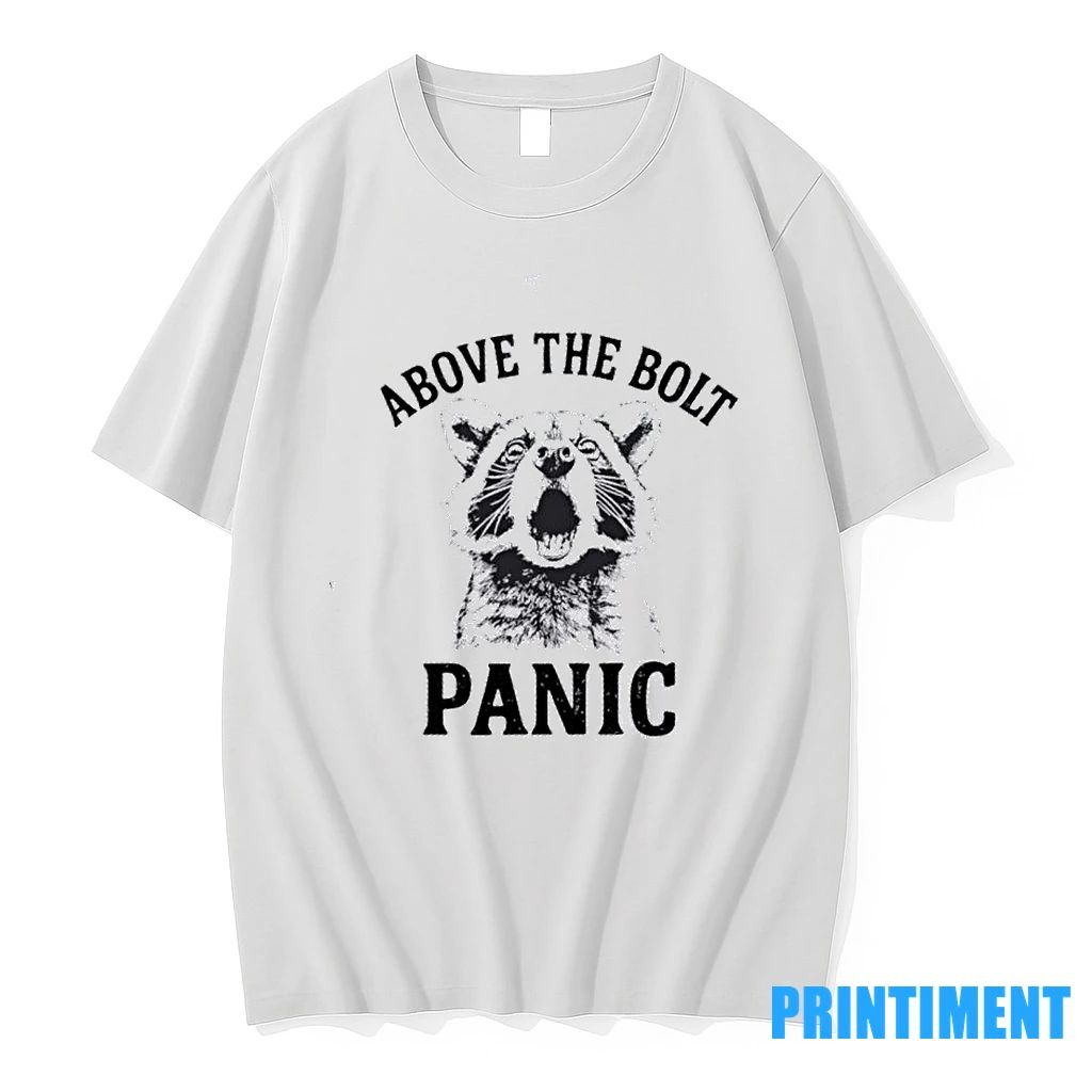 Above The Bolt Panic Raccoon Tshirts Sweater Unisex T-shirt, Sweatshirt, Hoodie, Long Sleeve Tee - T-Shirt, Sweatshirt, Hoodie