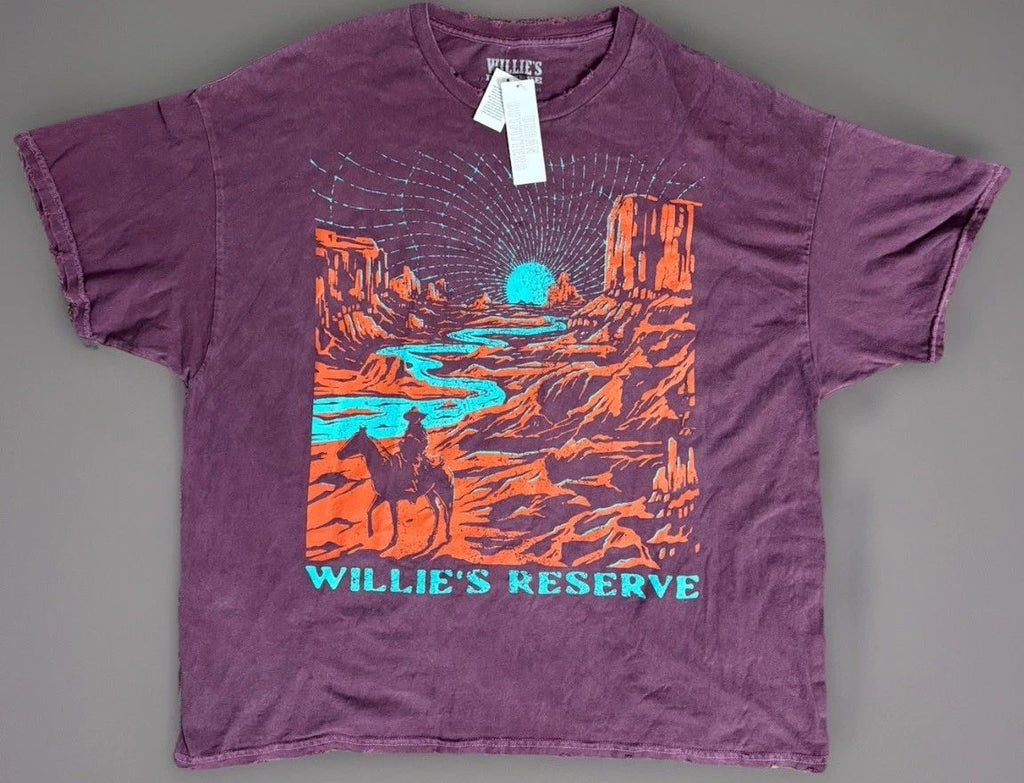 Willies Reserve Oversized Distressed Tee L/XL Purple Cowboy Urban Outfitters Unisex T-shirt, Sweatshirt, Hoodie, Long Sleeve Tee - T-Shirt, Sweatshirt, Hoodie