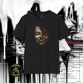 Split Face Smiling Creepy Portrait T-Shirt | Grunge Horror Art Unisex T-shirt, Sweatshirt, Hoodie, Long Sleeve Tee - T-Shirt, Sweatshirt, Hoodie