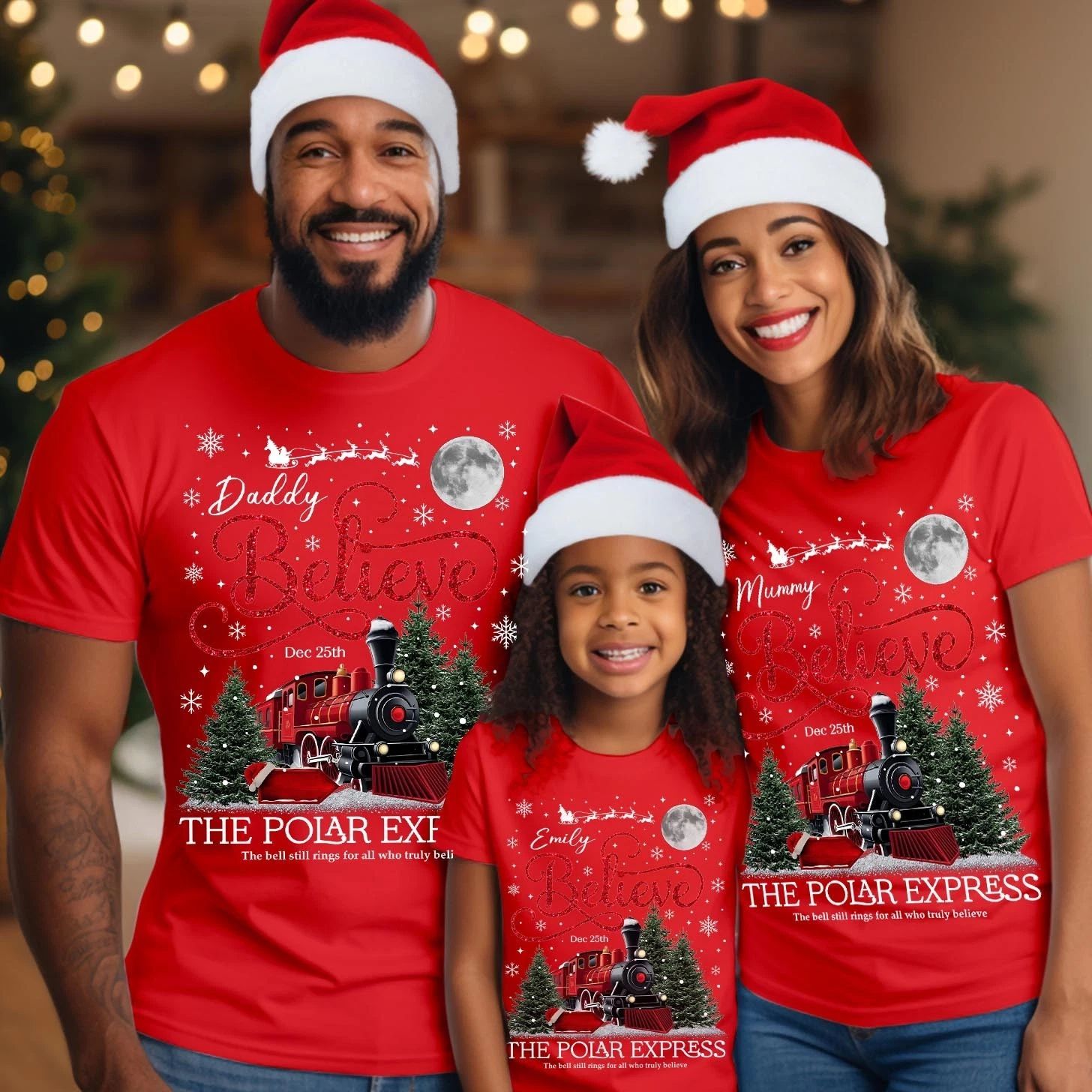 Personalised Polar Express Believe Shirt Sweatshirt Custom Christmas Jumper X-42 Unisex T-shirt, Sweatshirt, Hoodie, Long Sleeve Tee - T-Shirt, Sweatshirt, Hoodie