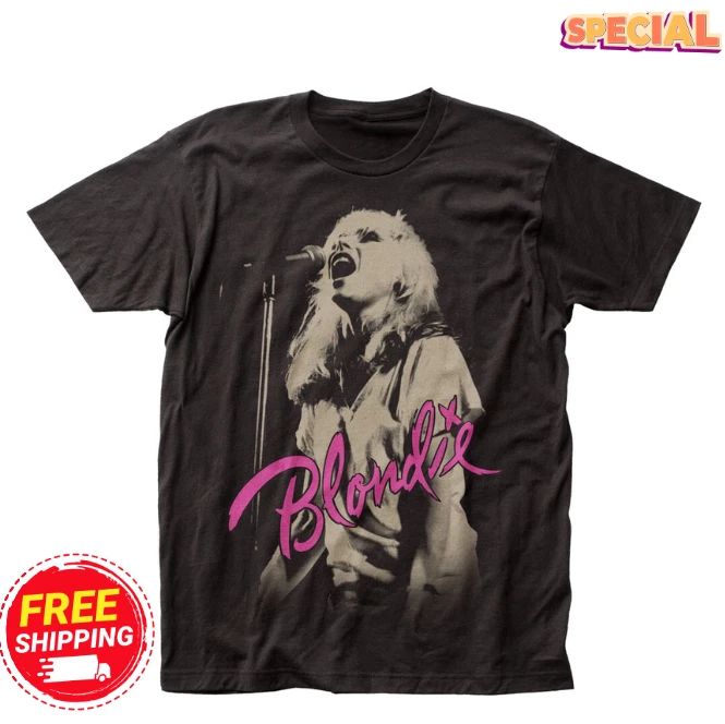 Blondie Mic T Shirt Mens Rock and Roll Music Band Tee New Black - Fanmade ! Sale Unisex T-shirt, Sweatshirt, Hoodie, Long Sleeve Tee - T-Shirt, Sweatshirt, Hoodie