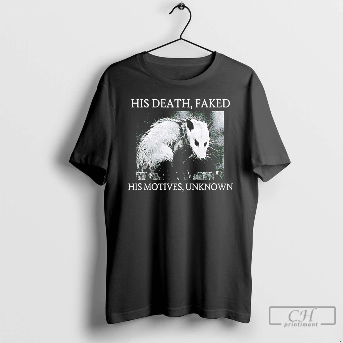 Classic Virginia Opossum His Death Faked His Motives Unknown T Shirts Unisex T-shirt, Sweatshirt, Hoodie, Long Sleeve Tee - T-Shirt, Sweatshirt, Hoodie